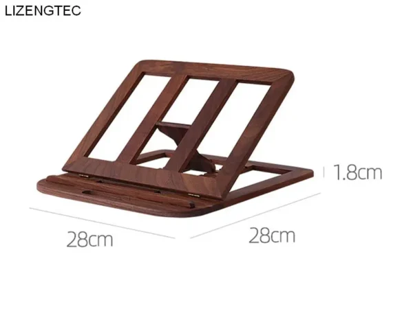 Wooden Laptop Stand Foldable Portable Walnut Beech Fit 11-16 Inch - Image 3