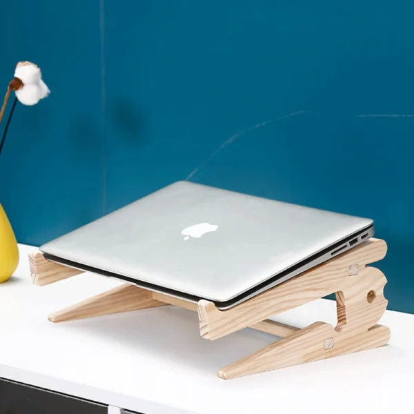 Wooden Laptop Stand, Universal Desk Holder, Detachable, Storage, 10-17 Inch - Image 6