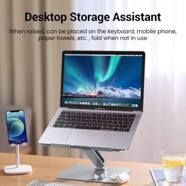 Foldable MacBook Stand – Portable & Adjustable Laptop Holder - Image 3