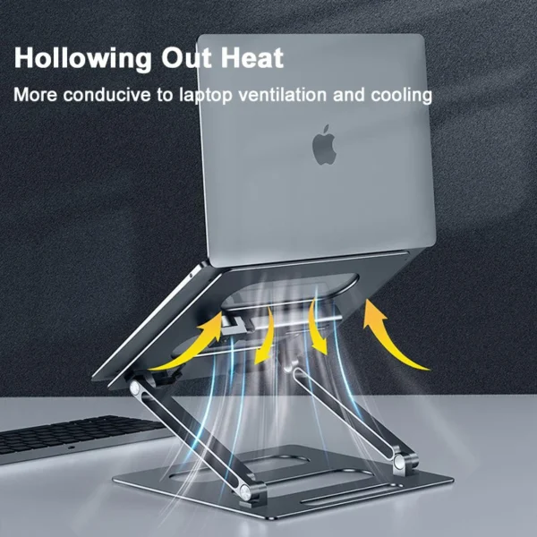 MacBook Stand with Cooling Pad Support for Better Airflow - Image 3