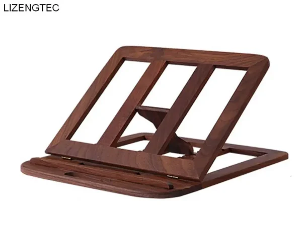 Wooden Laptop Stand Foldable Portable Walnut Beech Fit 11-16 Inch