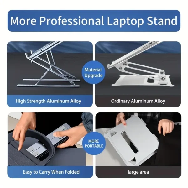 Adjustable MacBook Stand – Foldable Aluminum Laptop Holder & Riser - Image 2