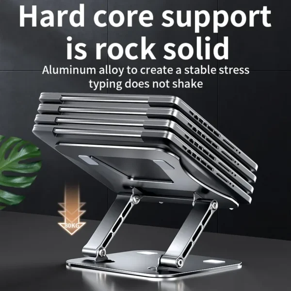 Adjustable Aluminum MacBook Stand for Laptops & Tablets Up to 17" - Image 4