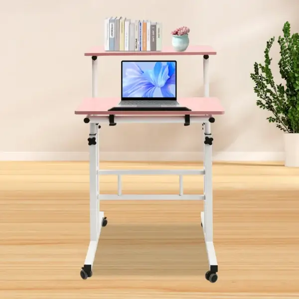 Adjustable Laptop Desk with Wheels – Portable Standing Workstation - Image 4