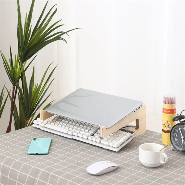 Wooden Laptop Stand Detachable Cooling Holder for Notebook 10-17 Inch - Image 4