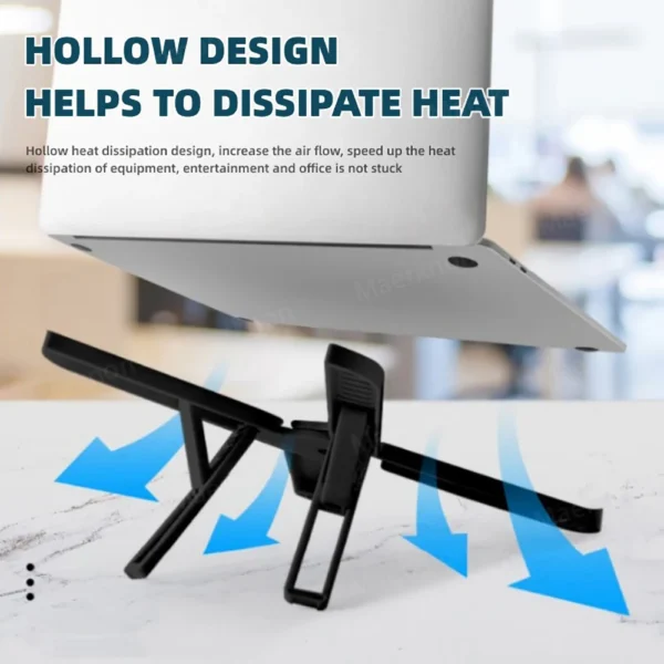 Foldable MacBook Stand with Cooling for Enhanced Airflow 2025 - Image 2