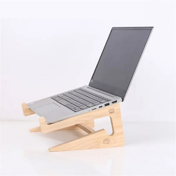 Wooden Laptop Stand Detachable Base Cooling Bracket For 10-17 Inch