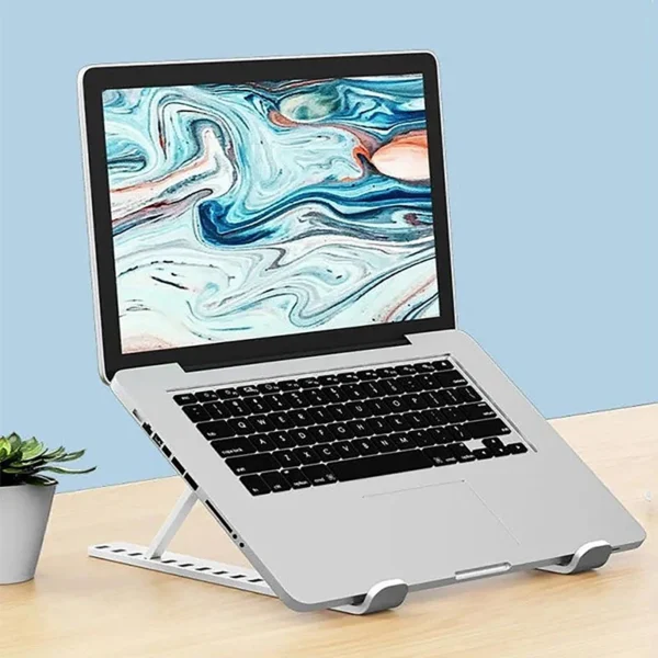 Adjustable MacBook Stand Foldable Laptop Holder with Cooling Base - Image 3