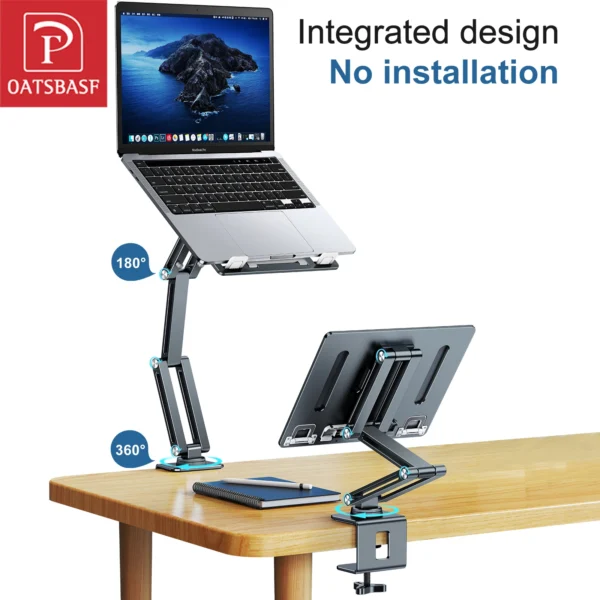 MacBook Stand 360° Rotating Adjustable Clamp Holder For Desk