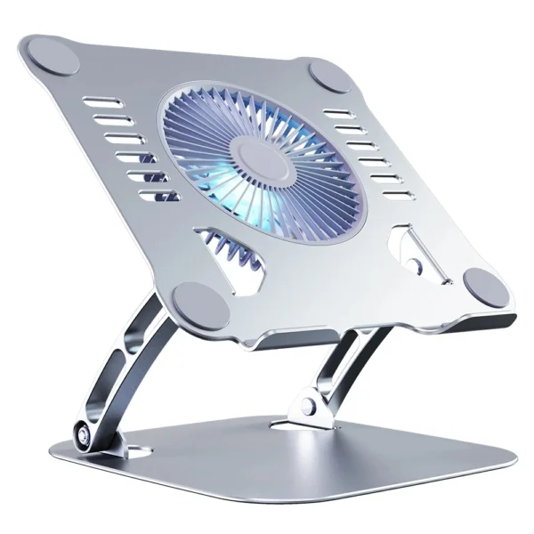 MacBook Stand with Cooling Fan – Adjustable & Portable Holder