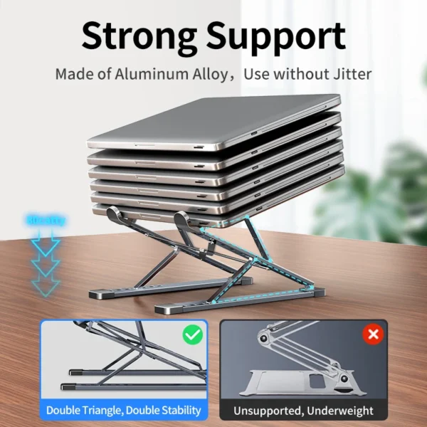 CMASO N8 Adjustable Aluminum MacBook Stand with Cooling Pad - Image 4