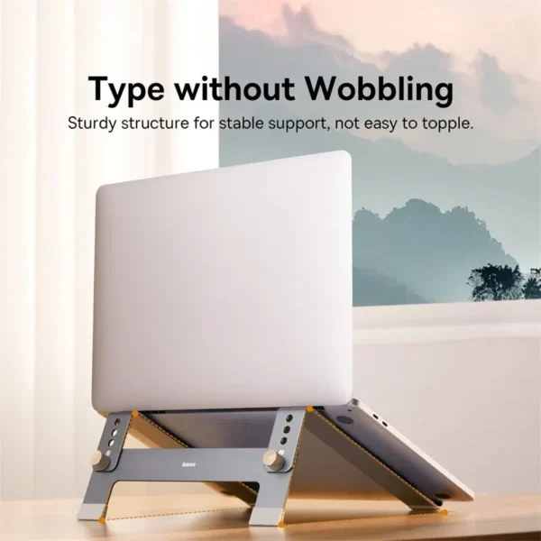 Baseus Adjustable MacBook Stand – Portable Aluminum Cooling Holder - Image 2
