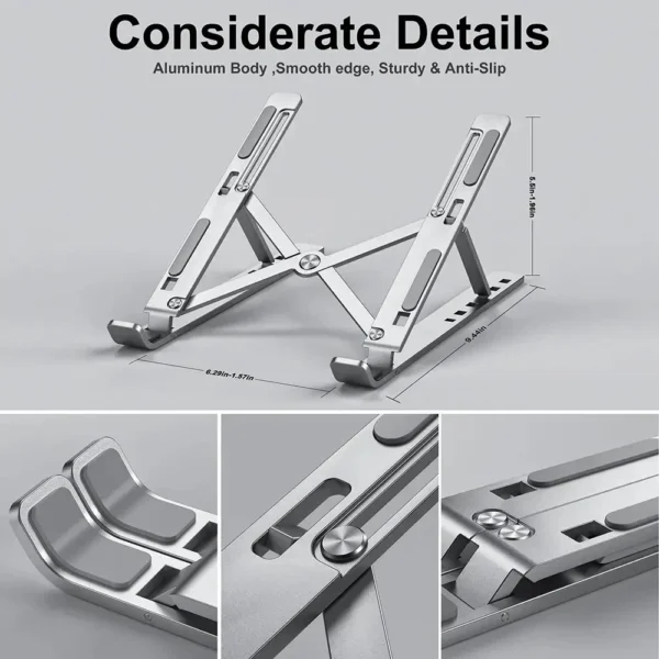 Portable MacBook Stand – Foldable Aluminum Laptop Holder & Riser - Image 6