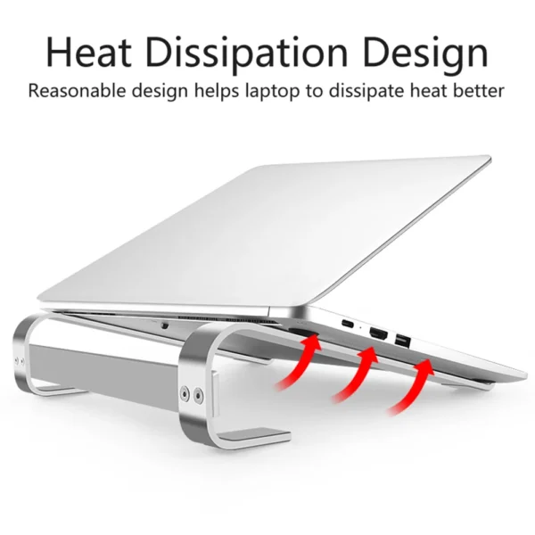 Ergonomic Aluminum MacBook Stand with Cooling & Detachable Design - Image 2
