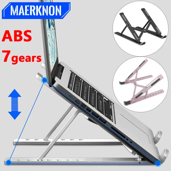 Portable MacBook Stand with 7/10 Gears Foldable Adjustable Design
