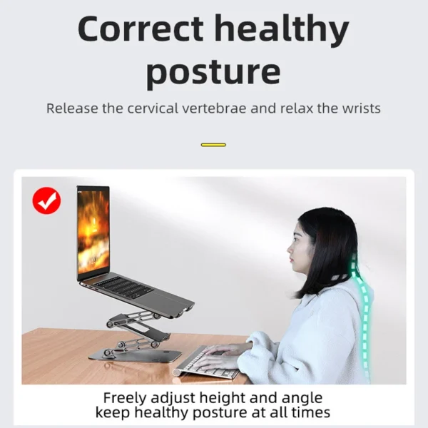 Foldable MacBook Stand 2025, Portable & Adjustable Laptop Holder - Image 4