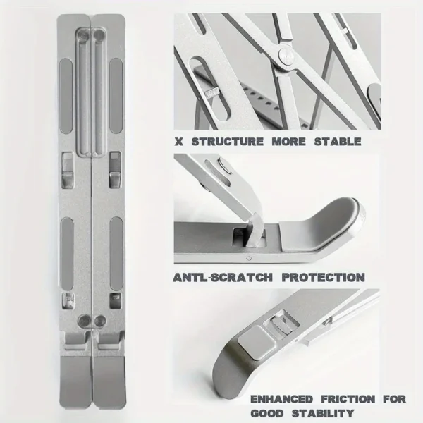 Portable Foldable MacBook Stand Aluminum Notebook Support Bracket - Image 4