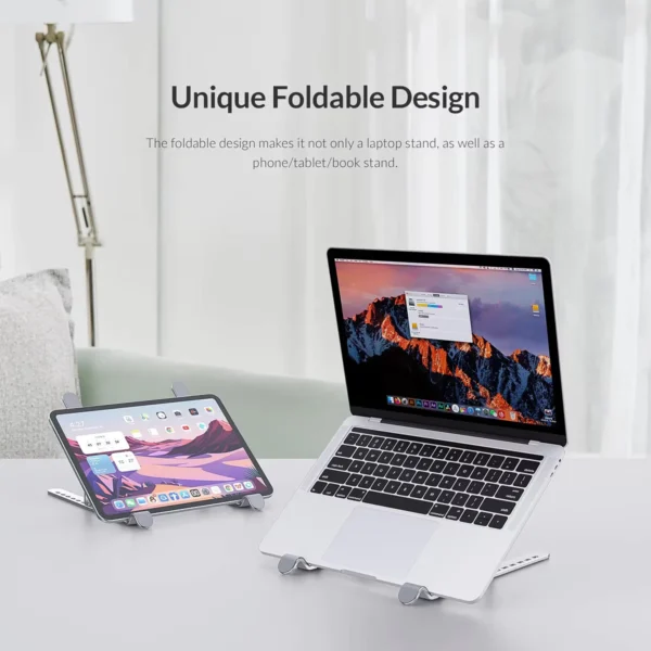 Foldable MacBook Stand: Portable Adjustable Aluminum Laptop Holder - Image 2