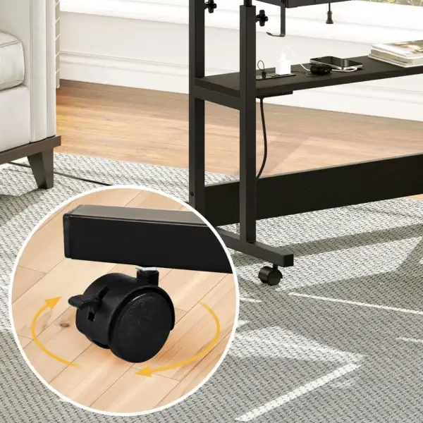 Height Adjustable Laptop Desk with Charging Station for Work & Study - Image 3