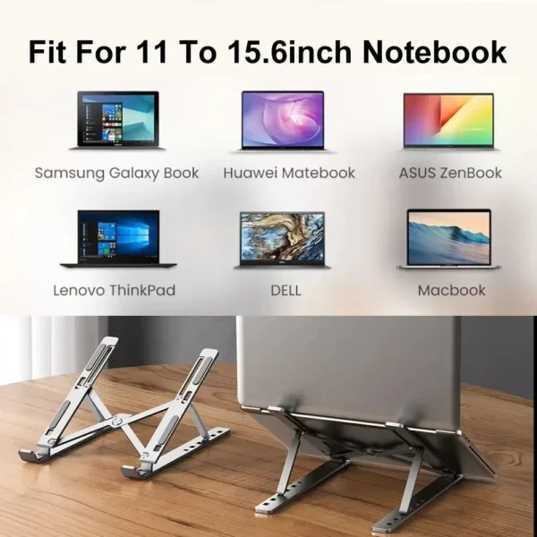 Portable MacBook Stand – Foldable Aluminum Laptop Holder & Riser - Image 4