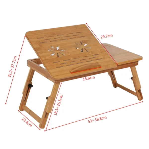 Adjustable Bamboo Rack Shelf, Portable Lap Desk for Study, Reading - Image 5