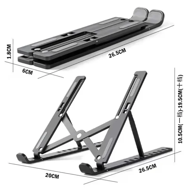 Portable MacBook Stand with 7/10 Gears Foldable Adjustable Design - Image 6