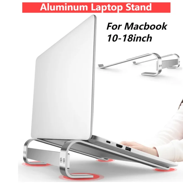 Portable MacBook Stand Aluminum Laptop Riser Holder for 10-18 Inch Devices