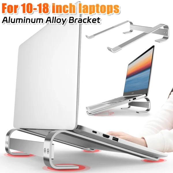 Ergonomic Aluminum MacBook Stand with Cooling & Detachable Design - Image 6