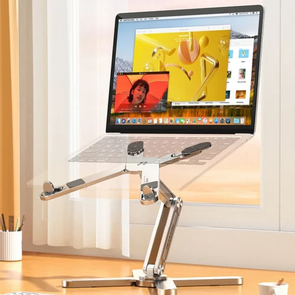 MacBook Stand 360° Rotating Metal Riser For Desk & Collaboration - Image 2