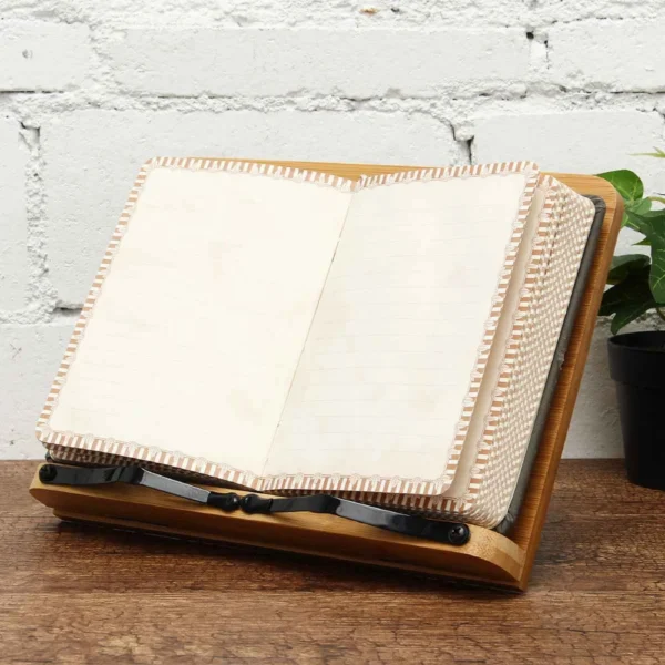 Wooden Laptop Stand, Portable Adjustable Book Holder, Sturdy & Lightweight - Image 4