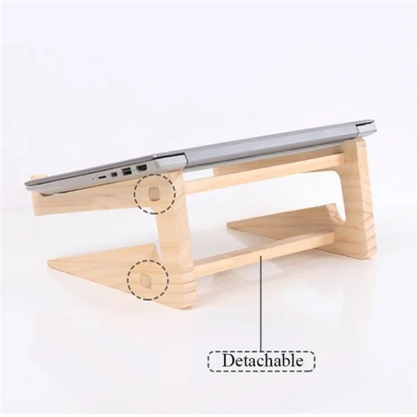 Wooden Laptop Stand Detachable Cooling Holder for Notebook 10-17 Inch - Image 6
