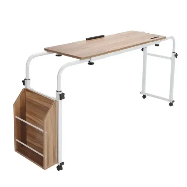 Adjustable Laptop Desk with Wheels – Mobile Overbed Computer Table - Image 2