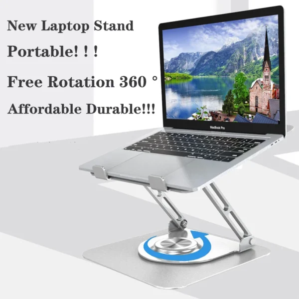 MacBook Stand with 360° Rotation, Aluminum Laptop Riser Holder