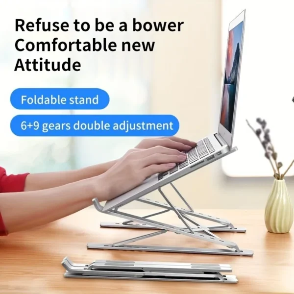 Adjustable MacBook Stand – Foldable Aluminum Laptop Holder & Riser