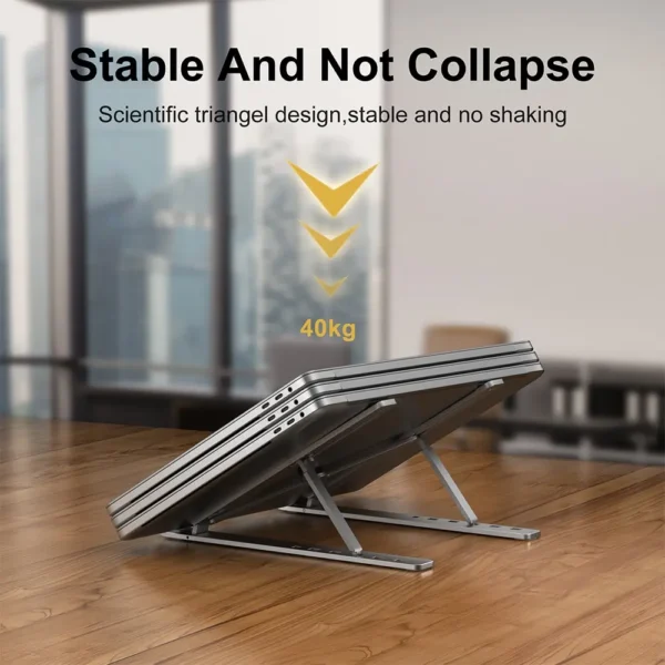 Portable MacBook Stand – Foldable Aluminum Laptop Holder for Desk - Image 3