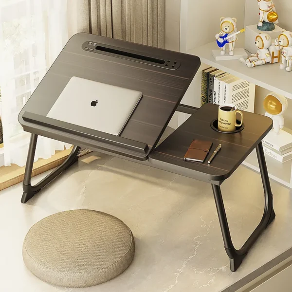 Wooden Laptop Stand Adjustable Foldable Desk For Bed, Couch & Writing