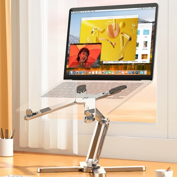 Foldable 360° Rotating MacBook Stand with Heat Dissipation