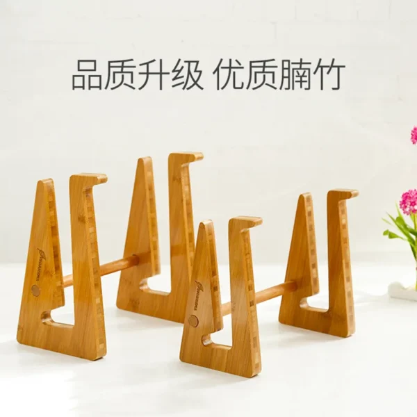 Wooden Laptop Stand, Bamboo Riser, Desktop Cooling, Storage Rack - Image 4