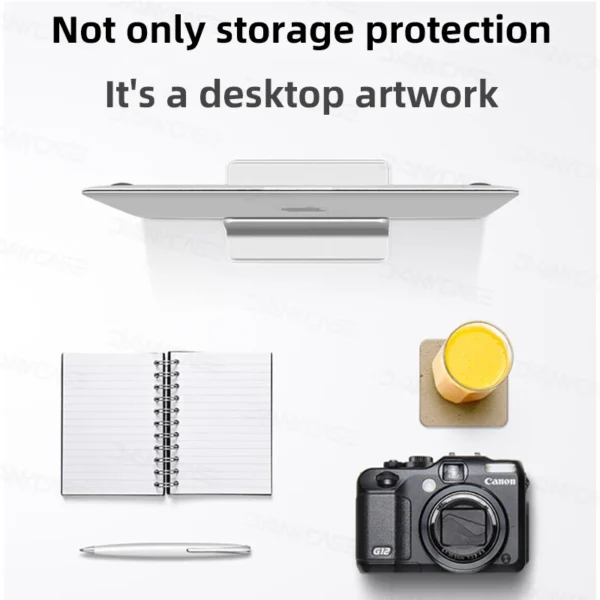 Foldable Vertical MacBook Stand – Aluminum Laptop & Tablet Holder - Image 4