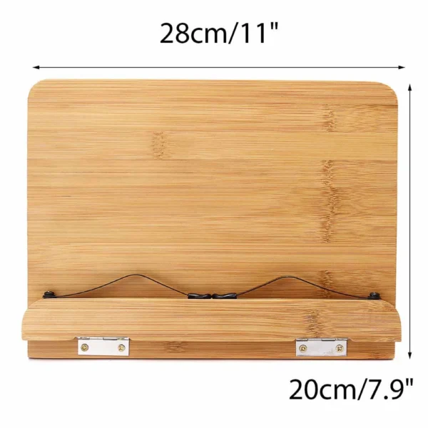 Wooden Laptop Stand, Portable Adjustable Book Holder, Sturdy & Lightweight - Image 2