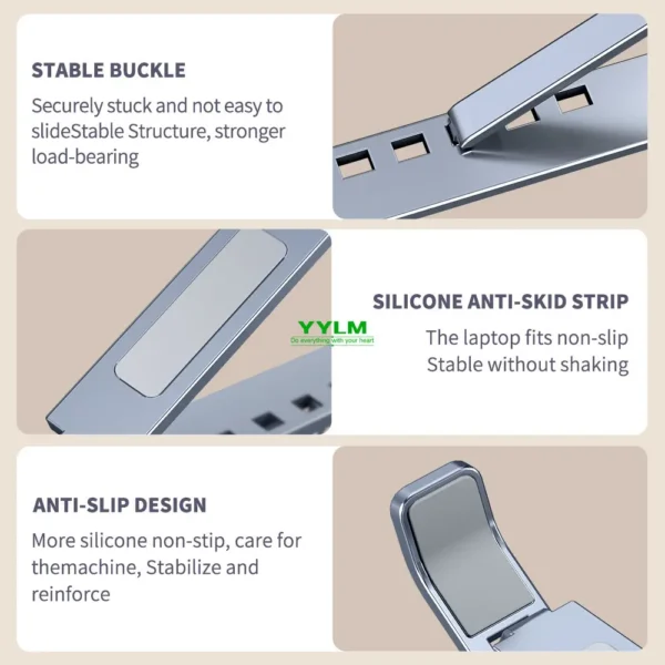 YYLM N8 Adjustable MacBook Stand – Portable & Foldable Cooling Holder - Image 6