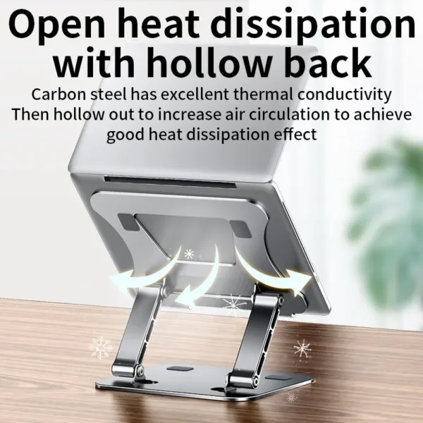 Adjustable Aluminum MacBook Stand for Laptops & Tablets Up to 17" - Image 3