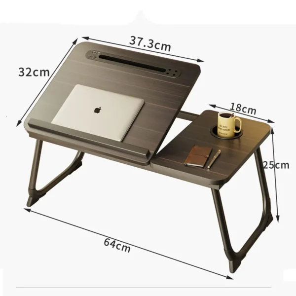 Wooden Laptop Stand Adjustable Foldable Desk For Bed, Couch & Writing - Image 3