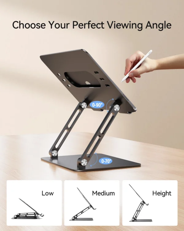 Adjustable MacBook Stand – Ergonomic Aluminum Laptop Riser for Desk - Image 3