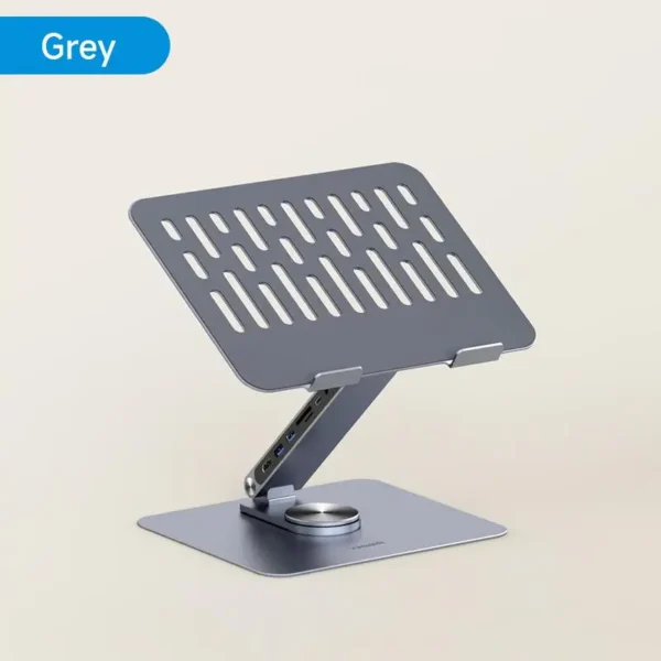 Adjustable MacBook Stand with USB Hub & Aluminum Design