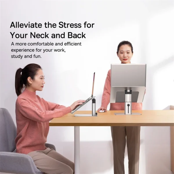 MacBook Stand Foldable Aluminum Adjustable Vertical Support For Laptop - Image 3