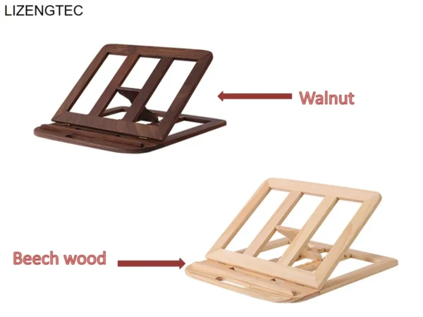 Wooden Laptop Stand Foldable Portable Walnut Beech Fit 11-16 Inch - Image 6