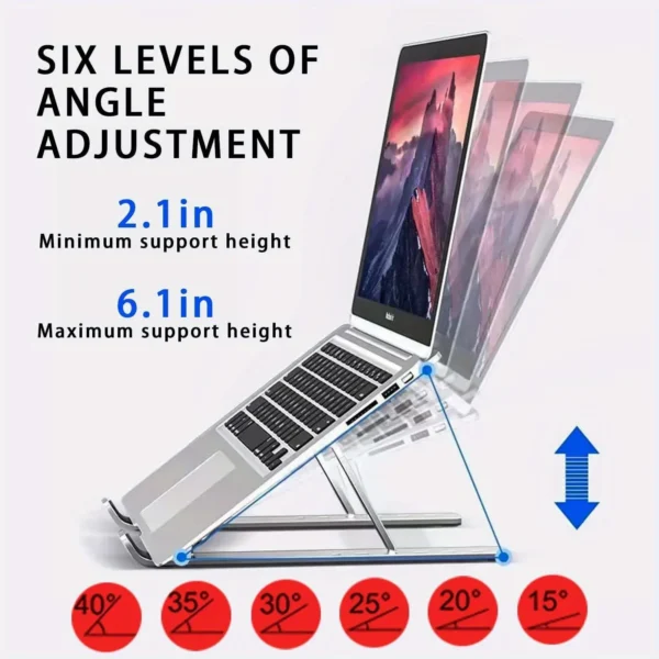 Portable Foldable MacBook Stand Aluminum Notebook Support Bracket - Image 3