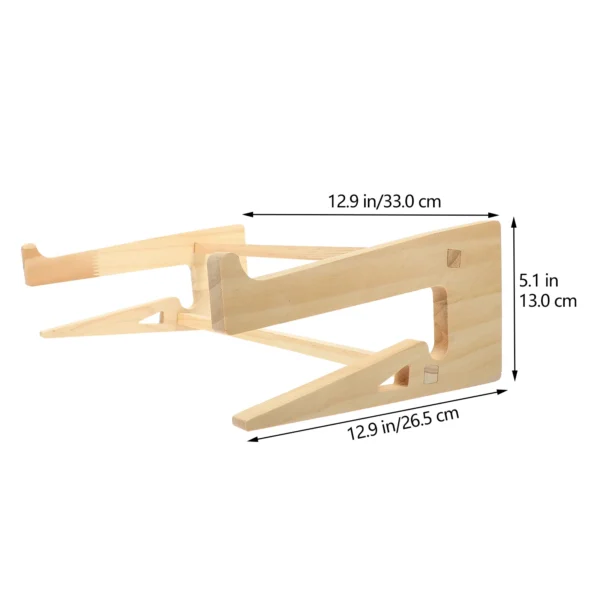 Wooden Laptop Stand Foldable Riser For Notebook & Tablet Keyboard - Image 4