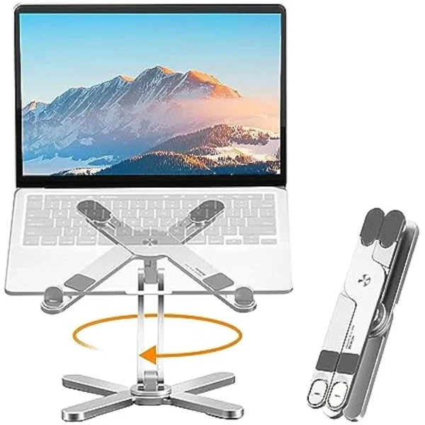 MacBook Stand 360° Rotating Metal Riser For Desk & Collaboration